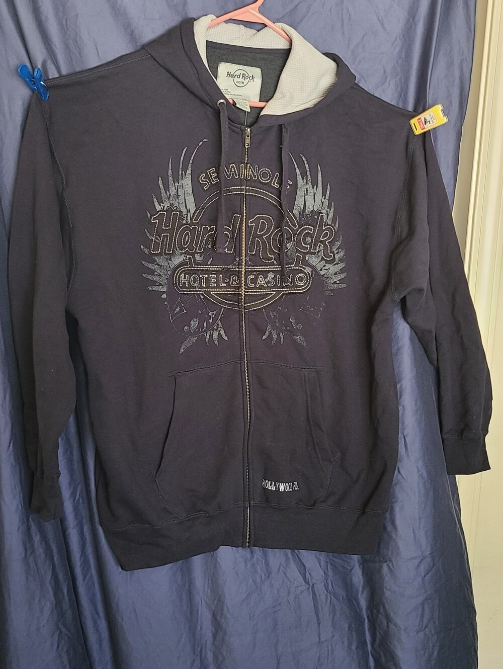 NWT Hard Rock Cafe Black and Gray Zip-Up Hoodie